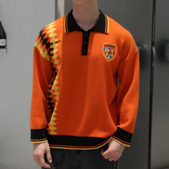 Mens Winter Casual Pullover Football Polo Knitwear Jersey