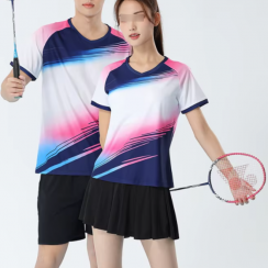 2 Sets Polyester Unisex Pickleball Badminton Shirts Training Wear
